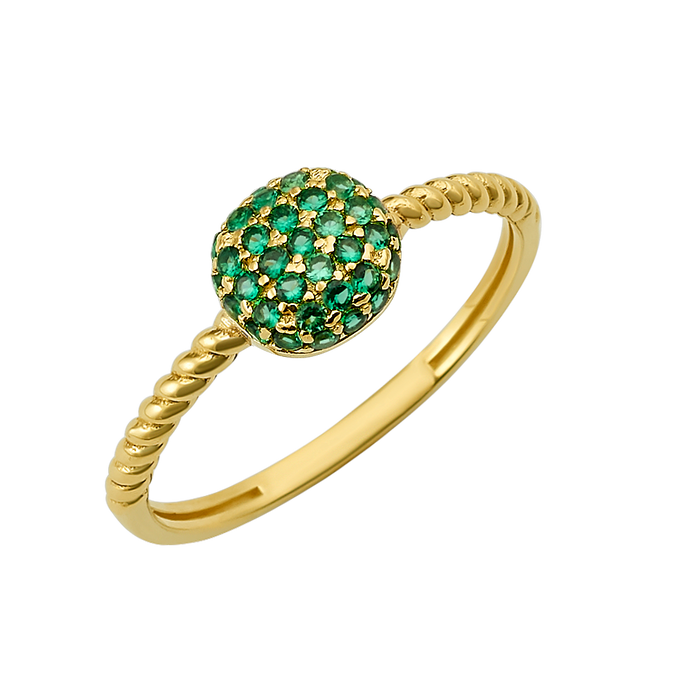 10K/14K Gold Dome Ring with Gemstones