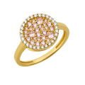 10K/14K Gold Round Cluster Ring with Gemstones