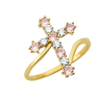 10K/14K Gold Cross Ring with Gemstones