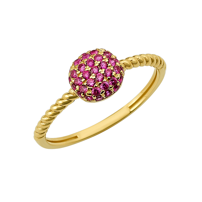 10K/14K Gold Dome Ring with Gemstones