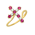 10K/14K Gold Cross Ring with Gemstones