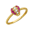 10K/14K Gold Cluster Ring Colored Gemstones