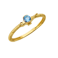 10K/14K Gold Solitaire Ring with Gemstone