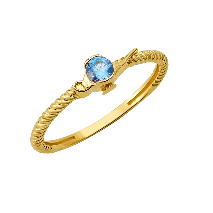 10K/14K Gold Solitaire Ring with Gemstone