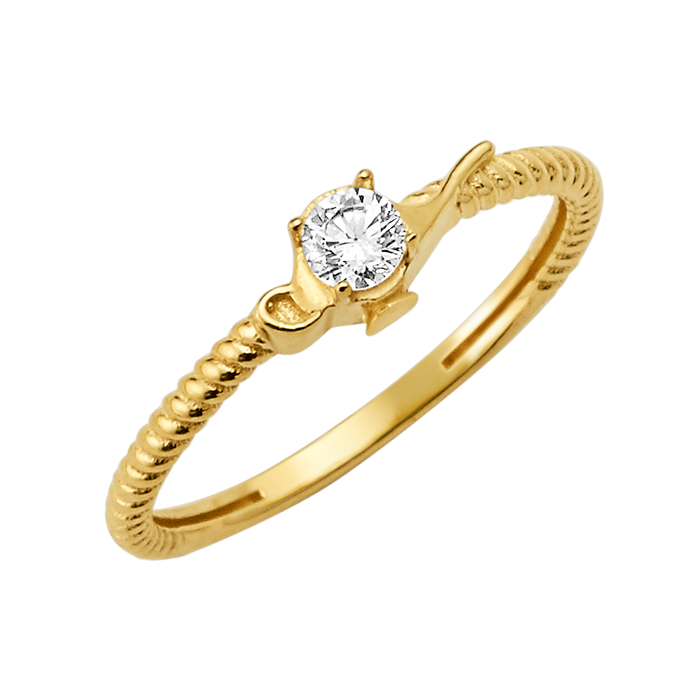 10K/14K Gold Solitaire Ring with Gemstone