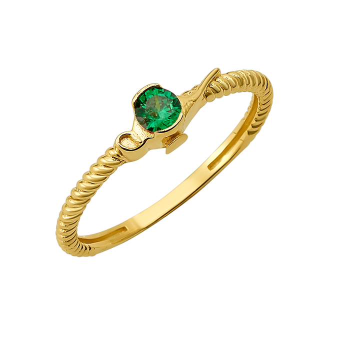 10K/14K Gold Solitaire Ring with Gemstone