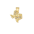 10K/14K Gold Texas State CZ Pendant with Diamond-Cut Design
