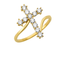 10K/14K Gold Cross Ring with Gemstones