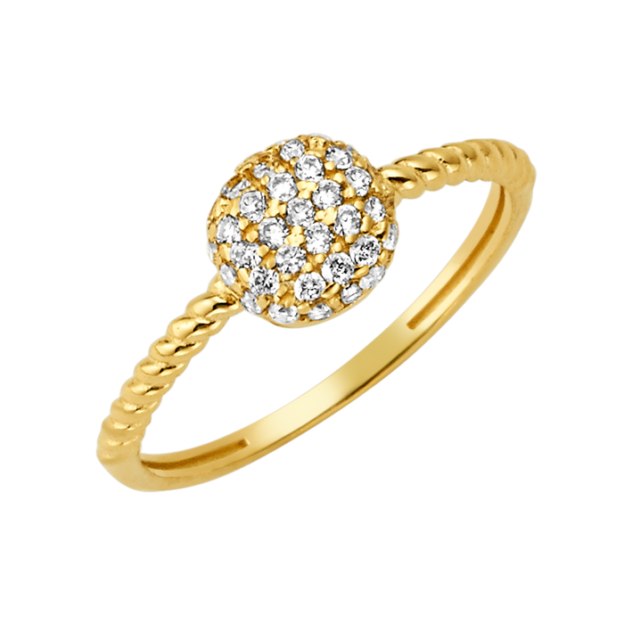 10K/14K Gold Dome Ring with Gemstones