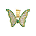 10K/14K Solid Gold Pavé Butterfly Open Wing Charm