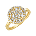 10K/14K Gold Round Cluster Ring with Gemstones