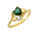 10K/14K Gold Heart Gemstone Ring