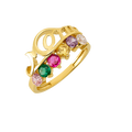 10K/14K Gold “Mom” Ring with Simulated Gemstones