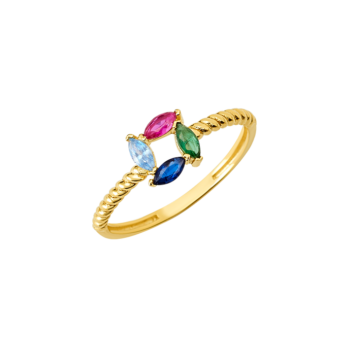 10K/14K Gold Multi-Gemstone Ring