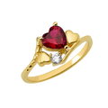 10K/14K Gold Heart Gemstone Ring
