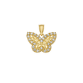 10K/14K Solid Gold Butterfly CZ Accent Pendant