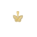 10K/14K Solid Gold Butterfly CZ Accent Pendant