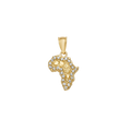 10K/14K Solid Gold CZ Africa Map Pendant