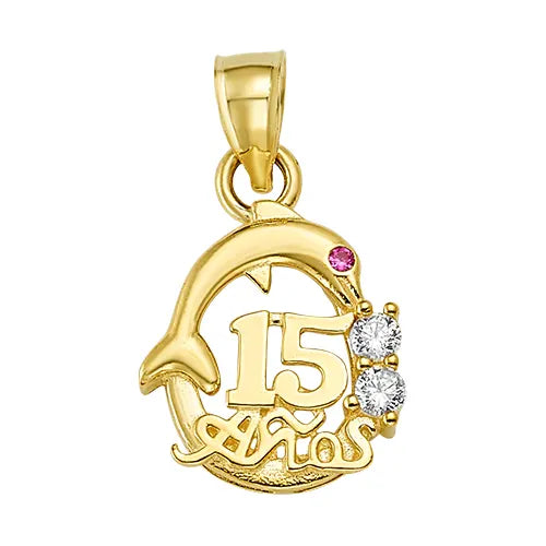 10K/14K Solid Gold Dolphin Quinceañera Ring
