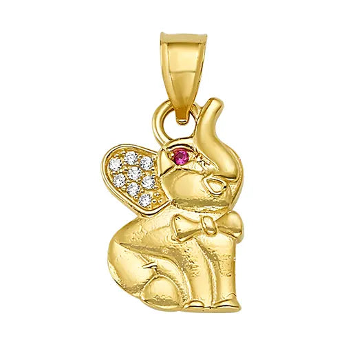 10K/14K Solid Gold Elephant Ring with CZ Stones