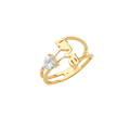 10K/14K Solid Gold Love Ring with Heart Stone