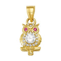 10K/14K Solid Gold Owl Ring with CZ Stones