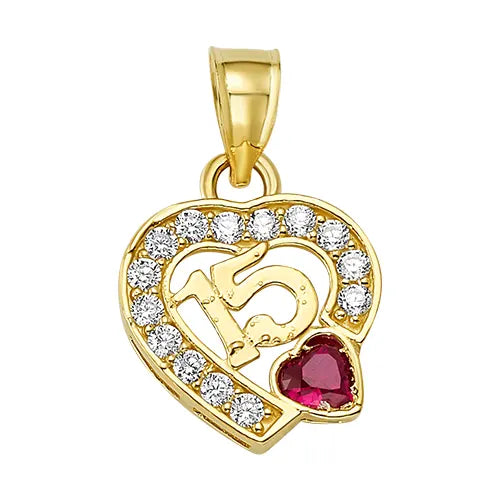 10K/14K Solid Gold Quinceañera Heart Ring