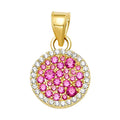 10K/14K Gold Round Cluster Ring with Gemstones