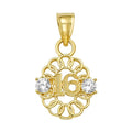 10K/14K Solid Gold Round Interlocking Circle Sweet 16 Pendant