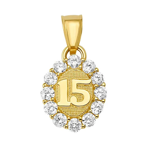 10K/14K Solid Gold Sweet 15 Birthday Medallion