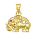10K/14K Solid Gold Trunk Up Prosperity Elephant Charm