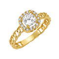 10K/14K Solid Gold White Halo Ring