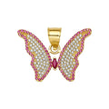 10K/14K Solid Gold Pavé Butterfly Open Wing Charm