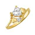 10K/14K Gold Heart Gemstone Ring