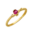10K/14K Gold Solitaire Ring with Gemstone