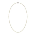 White freshwater 3.5-4mm pearl strand choker necklace with sterling silver magnetic clasp. Item No. 774337