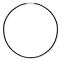 773145 - Sterling Silver - 20" Black Braided Leather Cord, 3mm