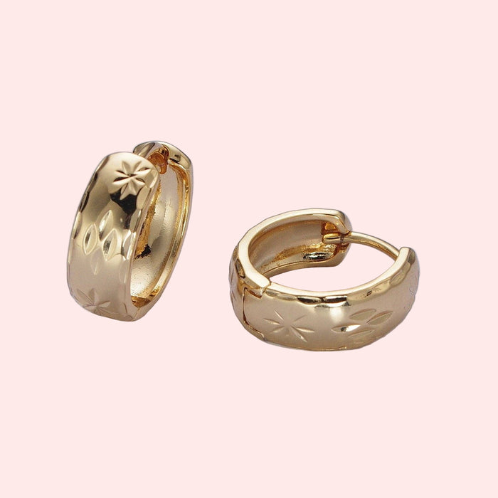 24k Gold Filled North Star Huggies