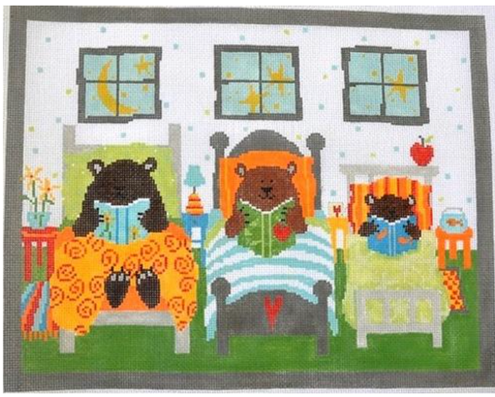 3 Bears Reading in Bed