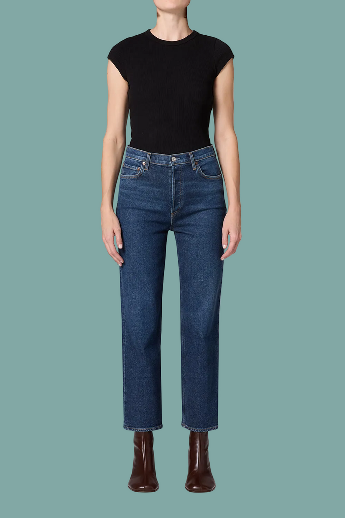 90's Pinch Waist Crop Jean