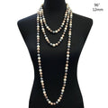 96" Long Triple Strand Pearl Necklace