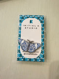Blue and White Butterfly Needle Point
