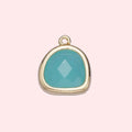 Abstract Teal Cubic Zirconia Charm