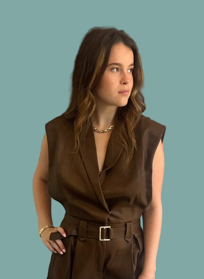 Addison Faux Leather Vest