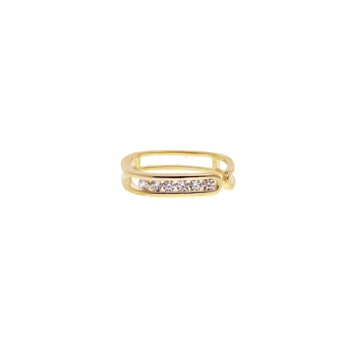 Adjustable Pave Open Bar Ring
