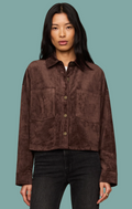 All Day Cropped Suede Jacket - Dark Chocolate