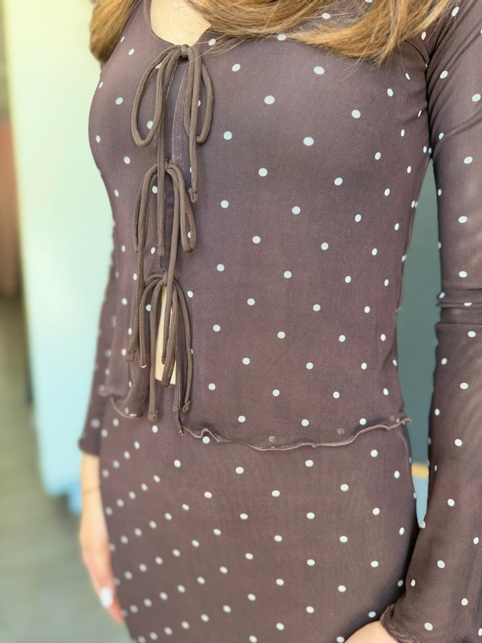 Amara Polka Dot Mesh Top