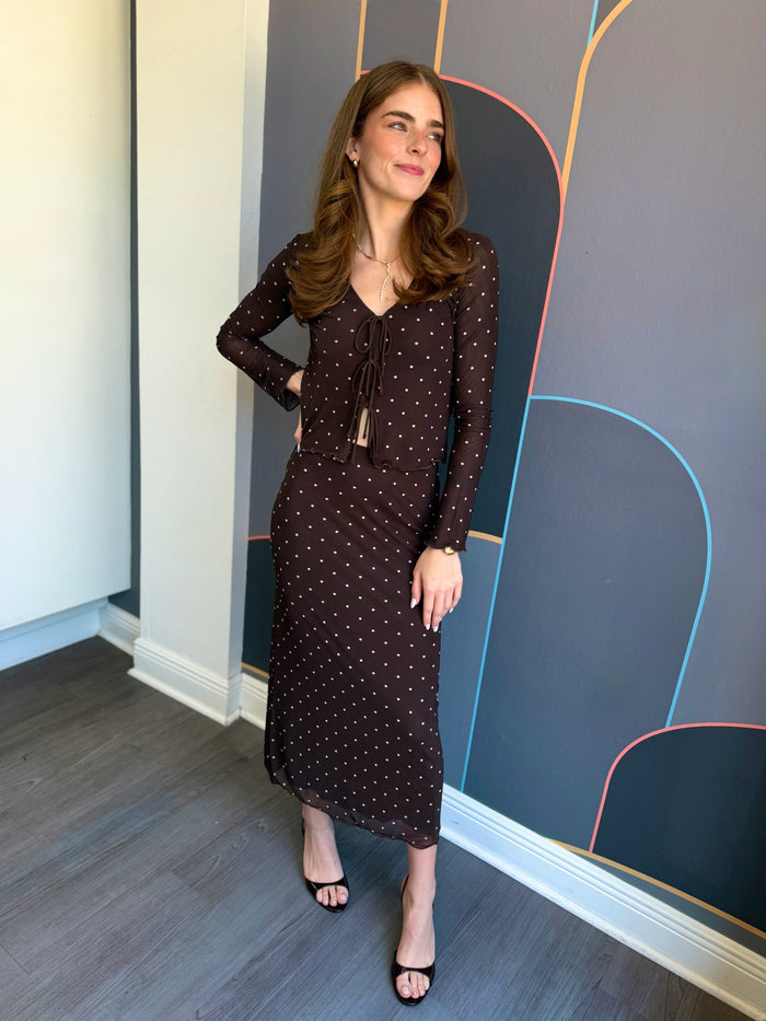 Amara Polka Dot Mesh Top