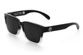Heat Wave Visual Apollo Sunglasses with vapor fader frame, black lenses and silver emblem.
