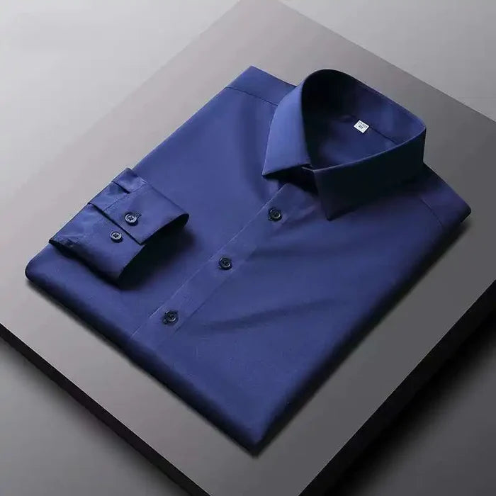 AURELLE Men's Long Sleeve Wrinkle-Resistant Casual Shirt – Business Casual Style